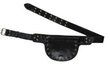 Leather Waistpack w/Crescent pocket- eyelets Festival Belt/ Utility Belt-Bag