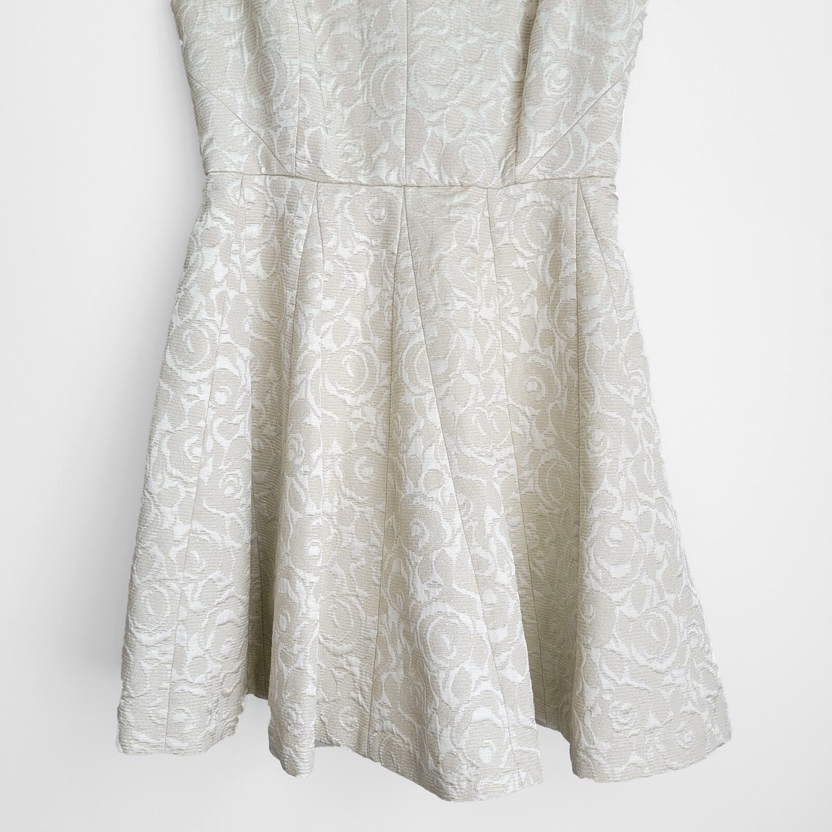 Erin by Erin Fetherston Coco Jacquard Gold Embossed Fit & Flare Mini Dress Sz 8 View 6