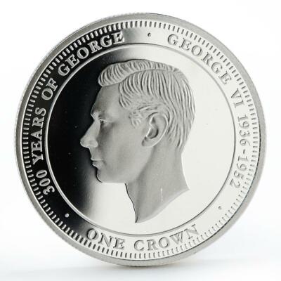 Tristan da Cunha 1 crown 300 Years of King George VI silver coin