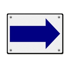Aluminum Horizontal Metal Sign Directional Right B Arrow