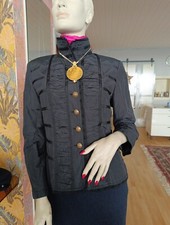 Giacca blazer nera LUCA di Firenze 40 arricciata bottoni oro stile zar M