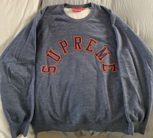 supreme arc logo crewneck navy/orange size L 2012-2013 era - Picture 1 of 10