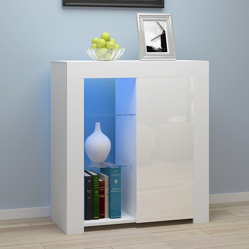 Wood Sideboard Display Cabinet with LED Lighting for Living Room Storage Cabinet - Picture 31 of 36