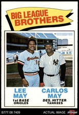 1977 Topps #633 Lee May Big League Brothers Orioles / Yankees 7 - NM