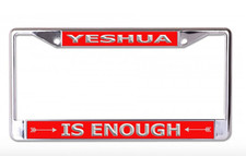 yeshua is enough chrome license plate frame made in usa