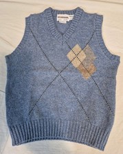  VTG McGregor Men's Blue Argyle Wool/Acrylic Sweater Vest Made in USA Size M