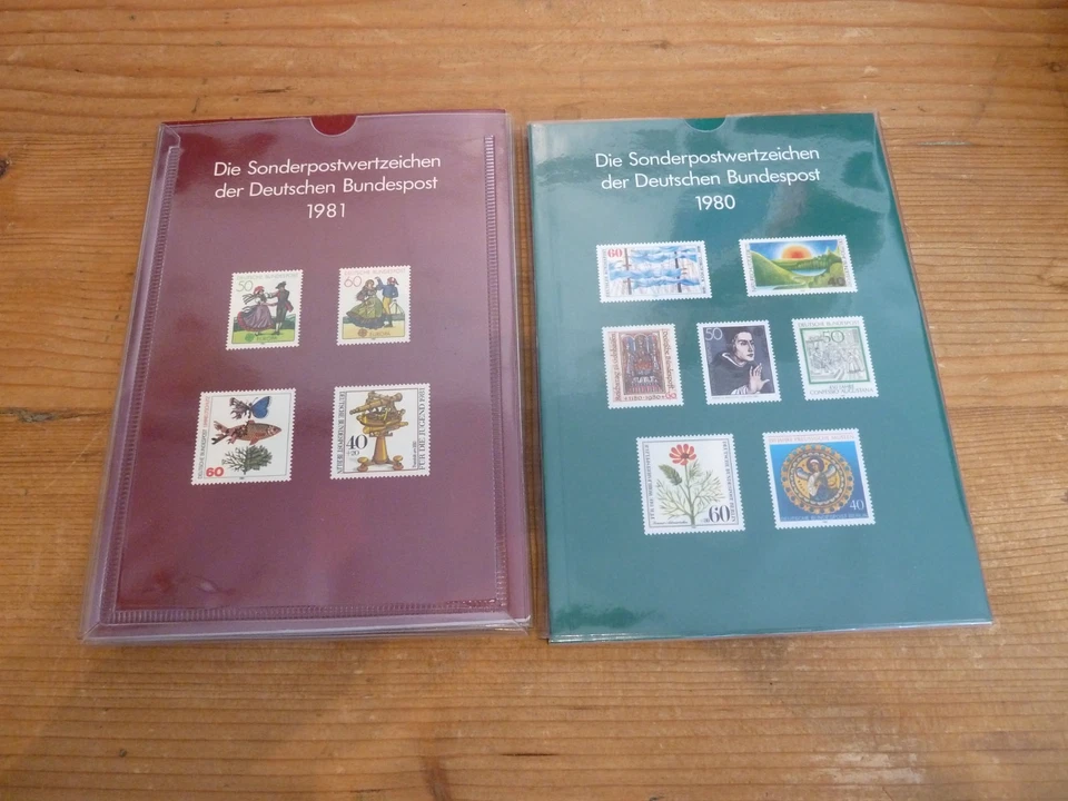 Sonderpostwertzeichen der deutschen Bundespost 1980 + 1981  2 Bücher Jahresausg. - Bild 1 von 1
