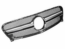 K&uuml;hlergrill Passend f&uuml;r Mercedes GLA X156 Sportgrill Schwarz Silber 2013-2016