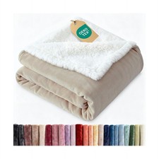 Sherpa Fleece Blanket Queen Size - Reversible Sherpa Fleece Queen B... Fast Ship