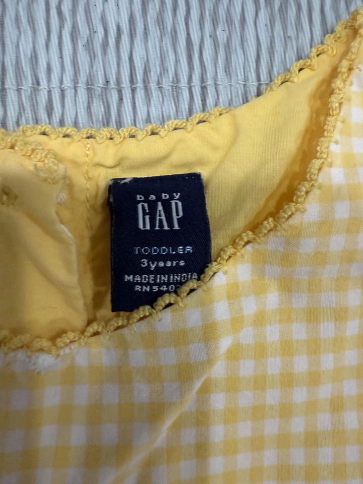 Niñas Bebé Gap Vestido Amarillo Pascua Primavera Verano Talla 3T Usado en Excelente Condición Foto 2 de 3