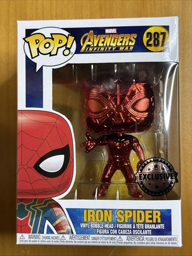Funko POP! Marvel Iron Spider #287 Red Chrome Special Edition With Protector