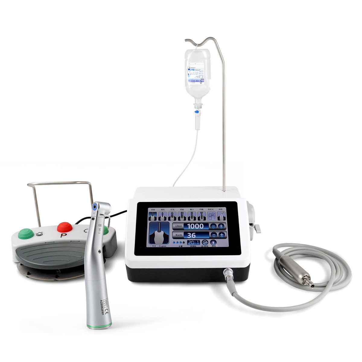 Motore Impianto Dentale AZDENT Con Touch Screen LED - 20:1, 300-40000 Motore Impianto Dentale AZDENT Con Touch Screen LED - 20:1, 300-40000