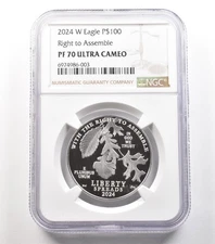 2024-W $100 American Platinum Eagle Right To Assemble 1 Oz PF70 UCAM NGC *5278