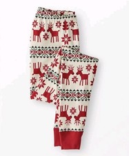 Hanna Andersson Holiday Dear Deer Long John Pajama Pants Size Large EUC