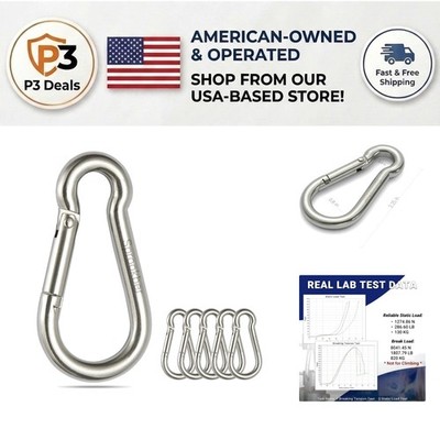 Versatile 2.25 Inch Carabiner Set - Ideal for Hiking, Camping, and DIY Projects