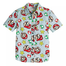 Super Mario Bros Boys Shirt Nintendo Woven 6 T NEW Jumping Beans FREE Ship