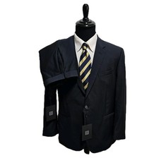 NWT The Blk Tux Tollegno 1900 Suit Mens 44R Pants 36x26 100 Wool Midnight Blue