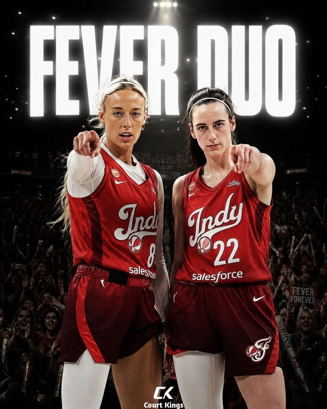 Sophie Cunningham & Caitlin Clark Indiana Fever Duo Basketball Poster