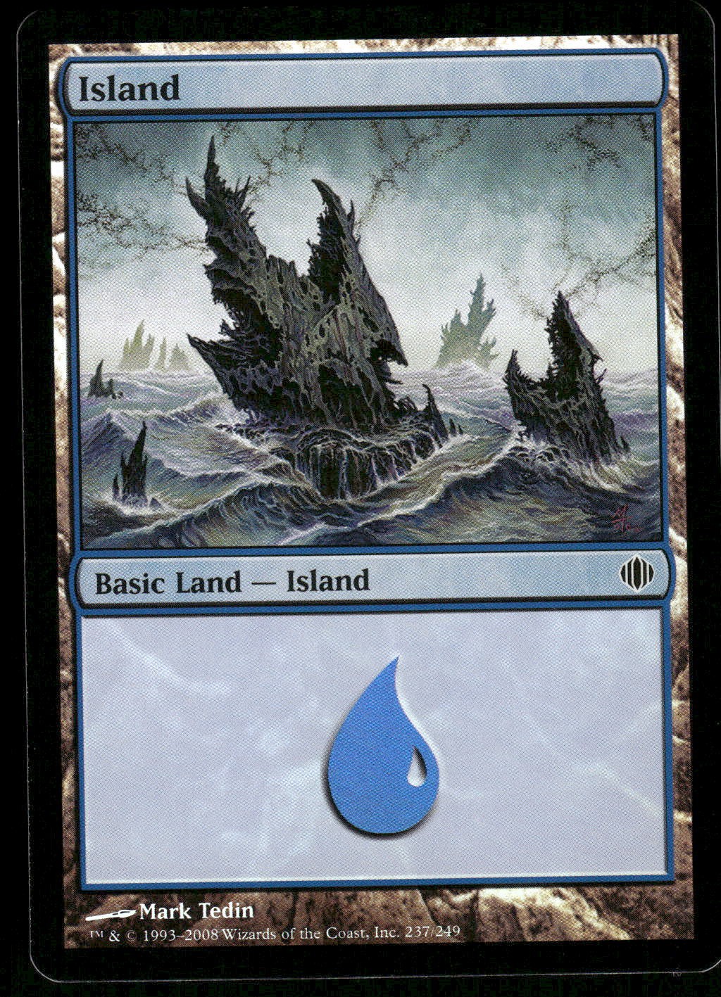 1x Foil Island (237) - Shards of Alara LP - MTG