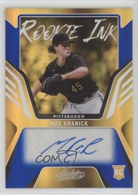 2022 Panini Absolute Rookie Ink Spectrum Blue 37/75 Max Kranick Auto RC 7m3