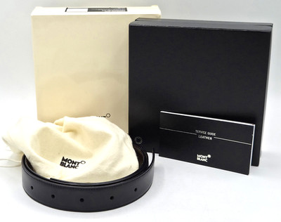 Mont Blanc Men's Reversible Leather Black & Brown Belt NO BUCKLE in Box FREESHIP