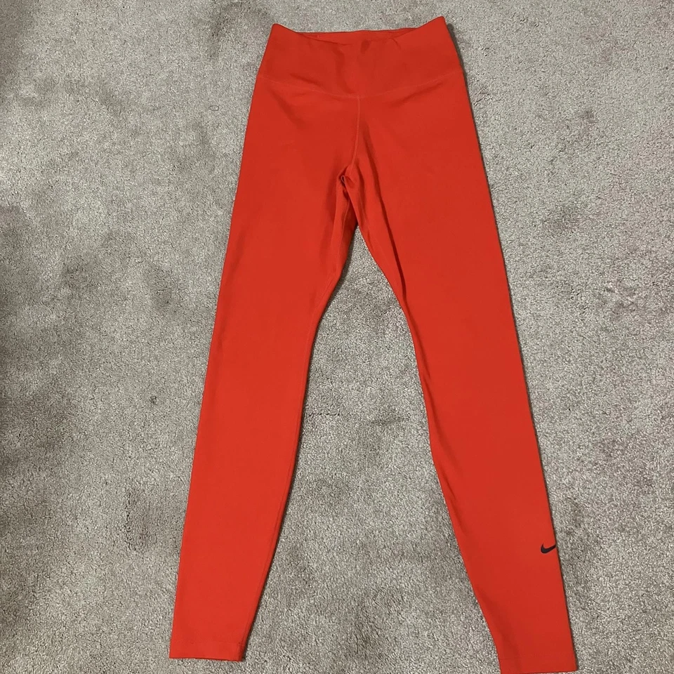 Nike Logo Women's Vibrant Red Athletic Yoga Running Athleisure Leggings Size XS - Image 2 of 4