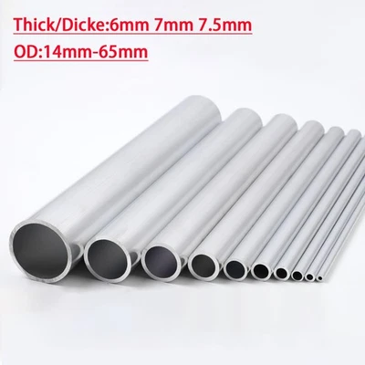 Aluminium Rundrohr Rohr 14mm 16mm 17mm 19mm 20mm 21mm 22mm 23mm 24mm 25mm - 65mm - Bild 1 von 4