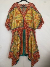 Nine West sizes 18w Boho Paisley Scarf Print Handkerchief Hem Dress