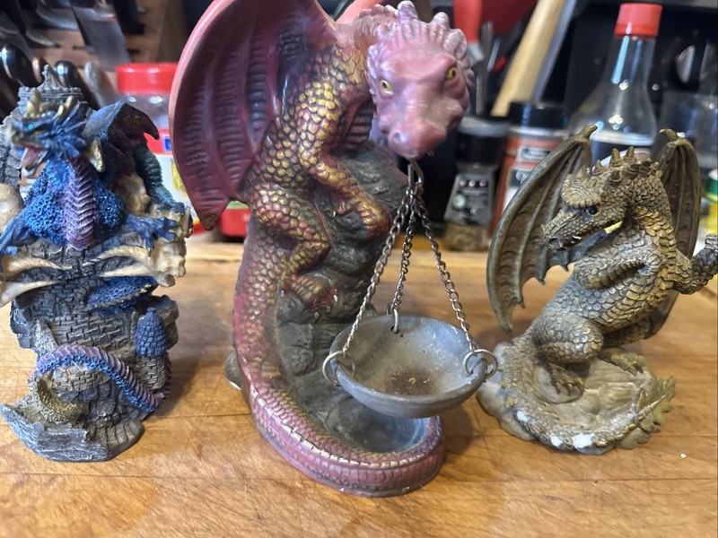 3 Small Dragon Figurine Collection