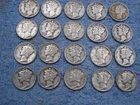 20 SILVER MERCURY DIMES WITH DATES lot thH