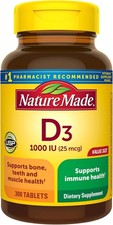 Nature Made Vitamin D3 1000 IU 25 mcg , D 300 Count Pack of 1