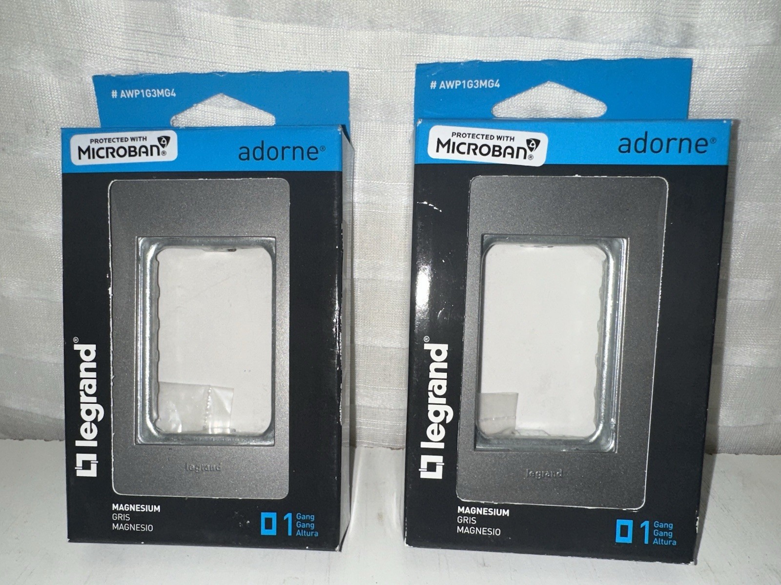 Lot Of 2 Legrand Adorne 1-Gang Plus Wall Plate, Magnesium, #