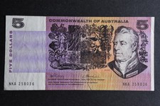 Australia $5 5 Five Dollars 1972 Phillips Wheeler Banknote NKA - Very Good