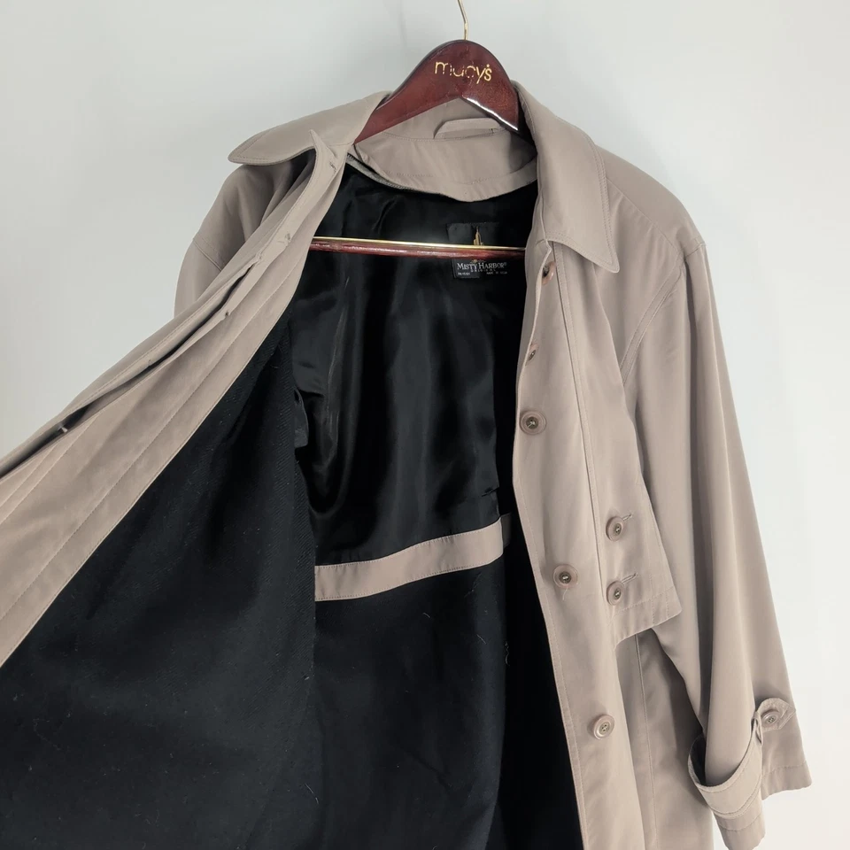 Gabardina vintage Misty Harbor original manga larga hasta la rodilla beige talla 12 Foto 3 de 4