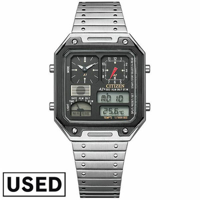 Used CITIZEN RECORD LABEL JG2126-69E Jet-Black Edition Used Thermo Sensor Quartz