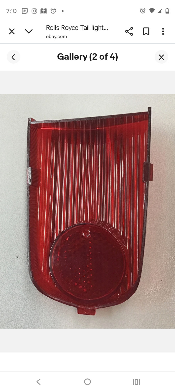 Rolls Royce Tail light bottom light cover CD4864 31-1-11-B-2A  (B214)