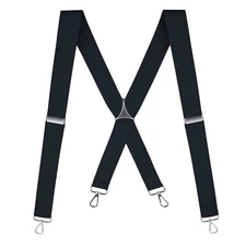 Buyless Fashion Suspenders Men - 48" Elastic Adjustable Straps 1 1/4" - X Back