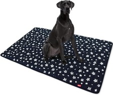 Soft Dog Bed Mat Extra Large Dog Crate Mat Kennel Pad Anti-Slip Black 48"X30"