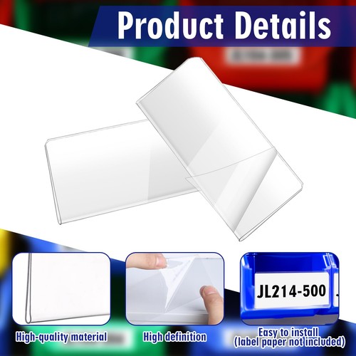 25 Pack Clear Protective Plastic Label Holder 2.95in x 1.175in for 30210 3022... - Foto 3 di 6