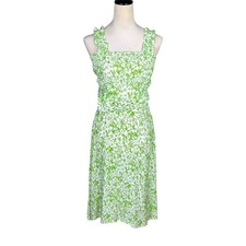 Faithful the Brand NWT 2 Mae Green White Floral Smocked Belted Spring Midi Dress