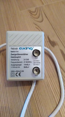 Axing TVS 8-0 basic-line CATV-Verstärker Kabelfernsehen 2 Ausgängen (2x12dB)