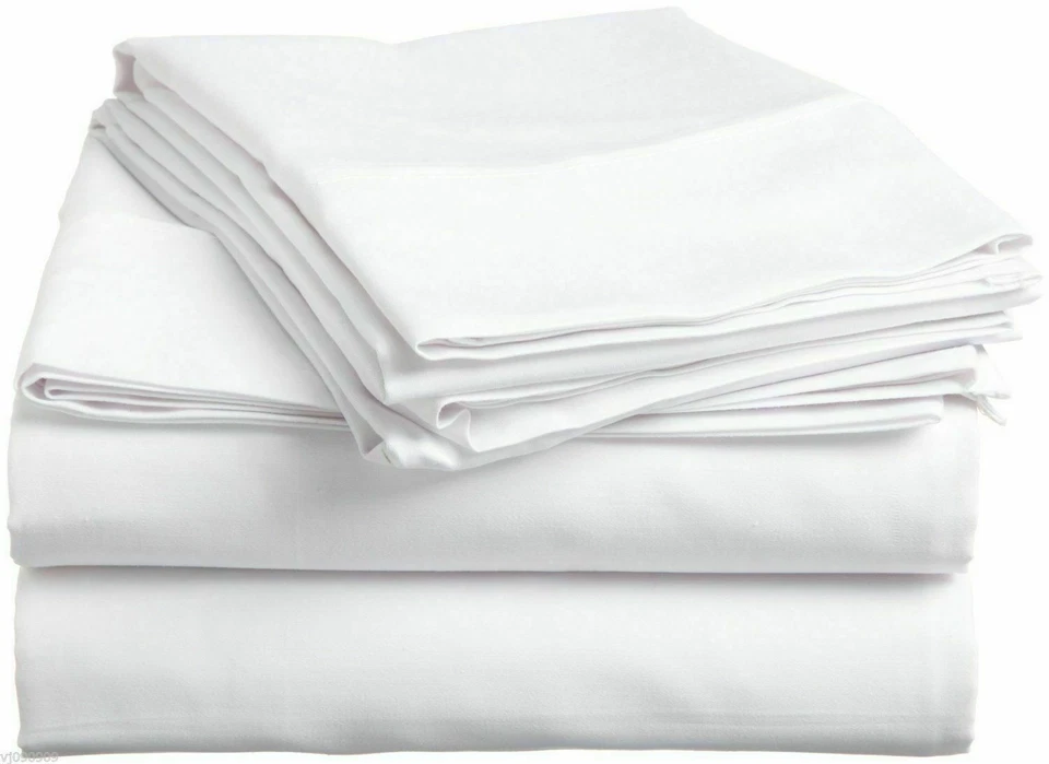 1000/1200 Thread Count Egyptian Cotton Soft Bedding Items UK Sizes White Solid - Image 2 of 4