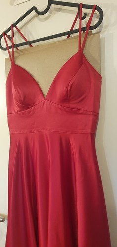 Ballkleid, Abschlusskleid, Lang, Kirsch Rot, Gr 34, Satinunterkleid A-Schnitt - Bild 11 von 15