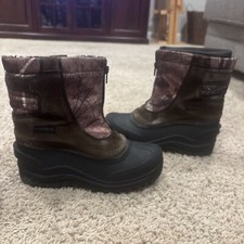 Itasca Snow Stomper II Tan Camo Winter Kids Size 6 Boots Waterproof Brown VGUC