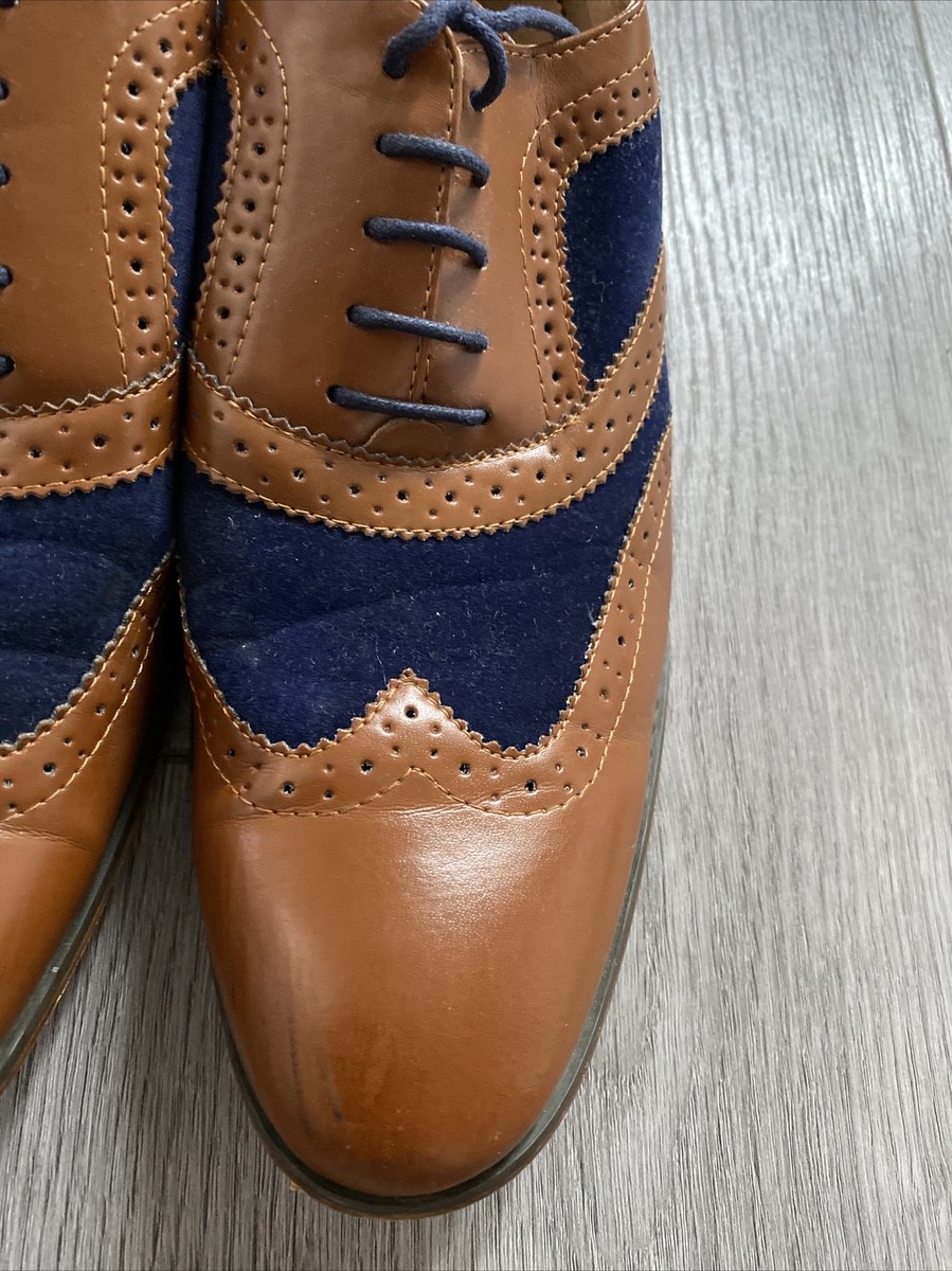 Goor Shoes Mens Tan And Navy Dress Shoe Brogues Size 11