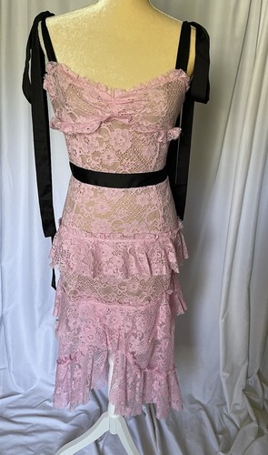 For Love & Lemons Pink Iris High Low Spitzenkleid Gr. XL - Bild 2 von 17