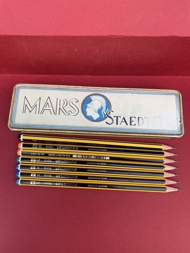 MARS STAEDTLER METAL BOX WITH SEVEN PENCILS NEW VINTAGE - Imagen 12 de 14