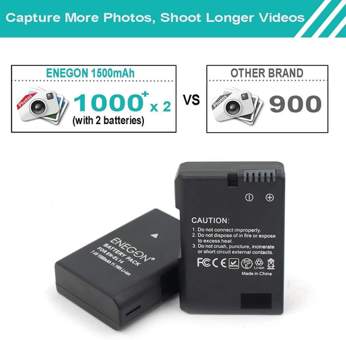 - Coppia Di Batterie Oltre Caricatore Rapido a 2 Slot per Nikon En-El14/En-El14A - Foto 2 di 12