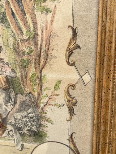 VINTAGE SET TWO YOUNG LOVERS & DRINKERS PRINTS FRANCIOS BOUCHER ANTOINE WATTEAU - Picture 11 of 12