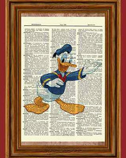 Donald Duck Dictionary Art Print Poster Picture Walt Disney Mickey Mouse
